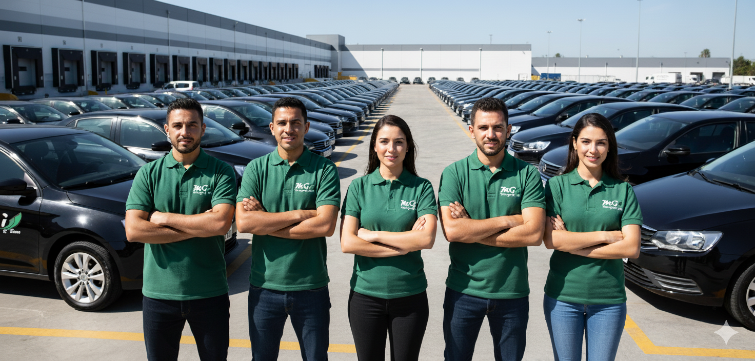 Equipe de motoristas parceiros da MG Transporte